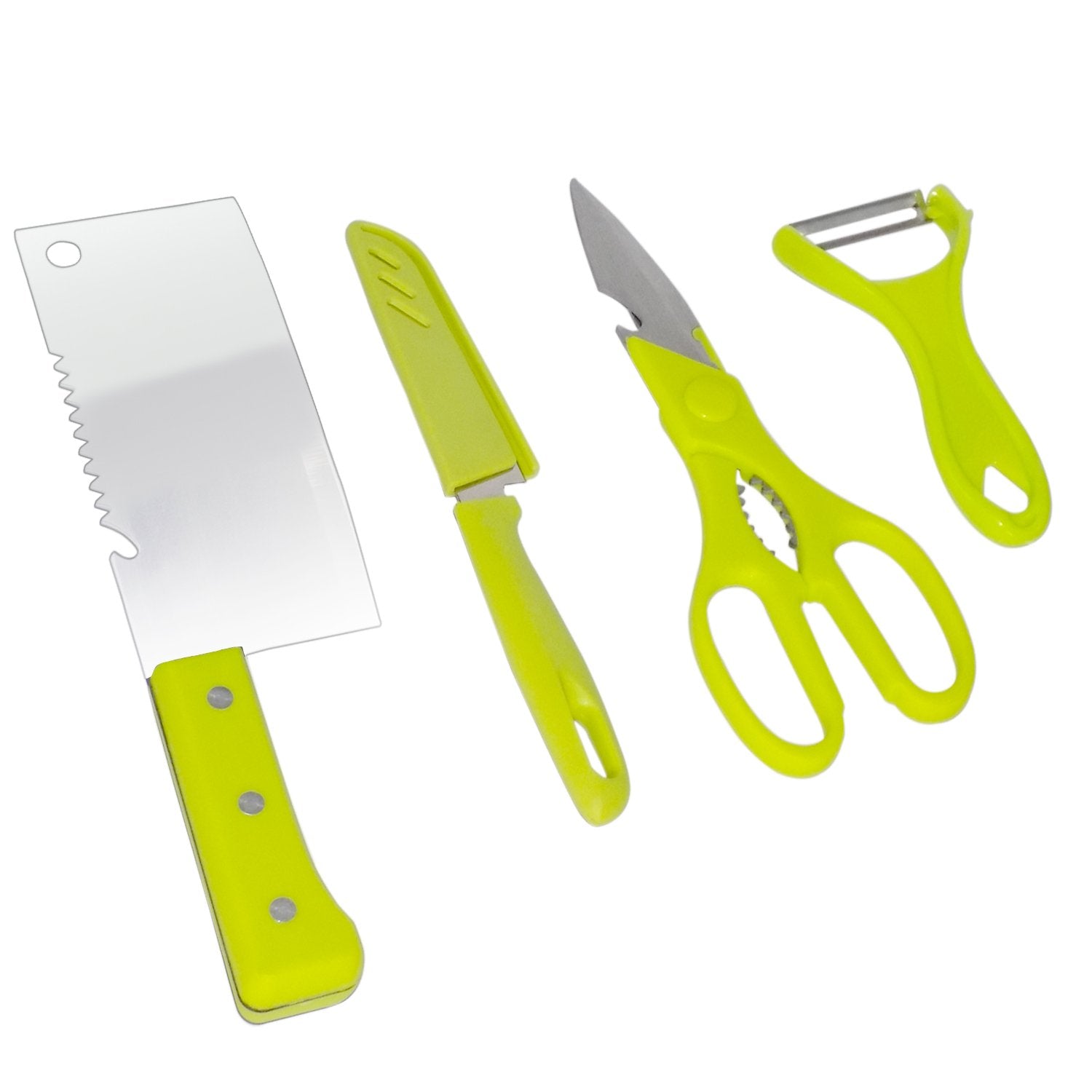 2271 Premium Stainless Steel Kitchen Chopping Tool Set (Butcher Knife, Peeler, Standard Knife and Kitchen Scissor with Chopping Board) - 5 Pcs - SkyShopy 2271 Premium Stainless Steel Kitchen Chopping Tool Set (Butcher Knife, Peeler, Standard Knife and Kitchen Scissor with Chopping Board) - 5 Pcs - SkyShopy